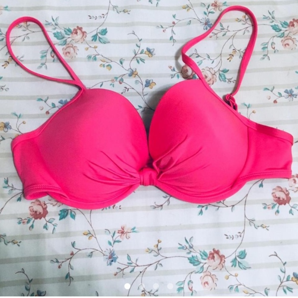 Bright Neon Pink Apt.9 Push-up Bikini Swim Top - Picture 5 of 8